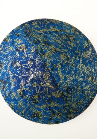 Blue with Gold and Navy Kippah-0
