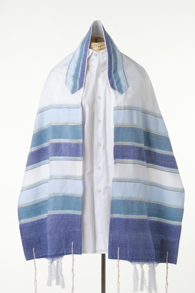 Mediterranean Blue hand woven shawl - 72