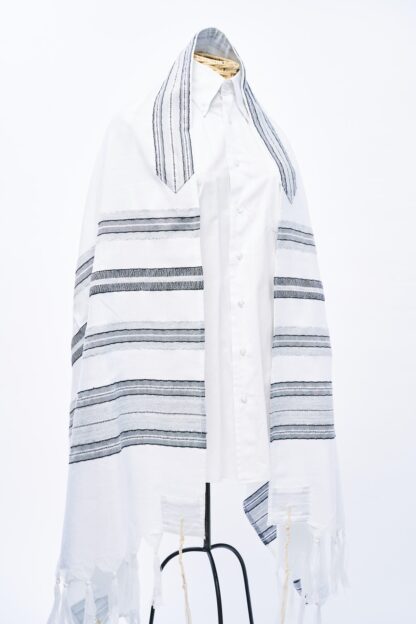 Finn - Handmade Unisex Woven Silk Tallit - Image 2