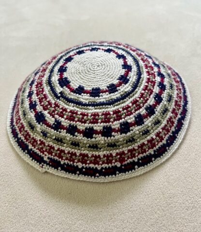 Tan with Multi Kippah - Men's Knitted Kippah