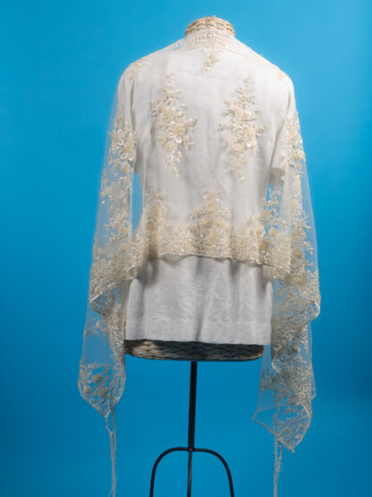 Samantha - Women's Handmade Sheer Tallit with Sequins - Image 4