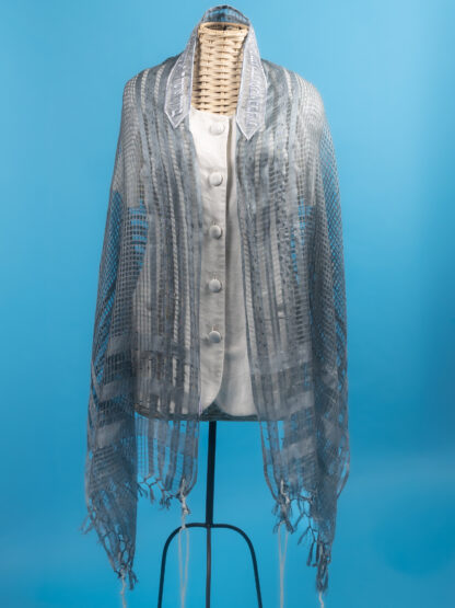 Esther - Handmade Women's Silver Silk Tallit