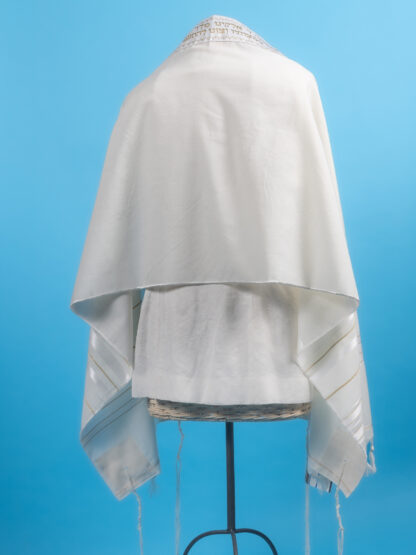 Tanner - Unisex Wool White and Silver Tallit, - Image 10